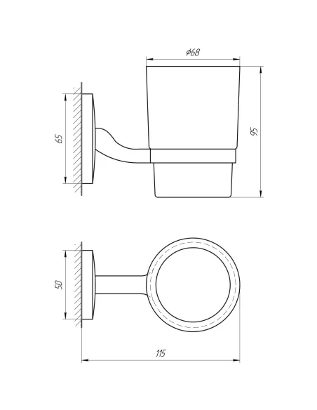 Склянка Perfect Sanitary Appliances RM 1101 (одинарна, світла, фігурна) - 6 Склянка Perfect Sanitary Appliances RM 1101 (одинарна, світла, фігурна) - 6