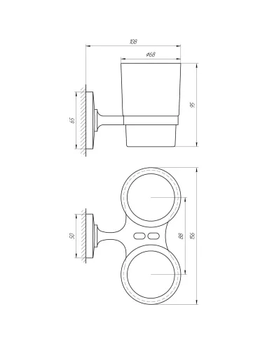 Склянка Perfect Sanitary Appliances RM 1801 (подвійний, світлий, фігурний) - 4