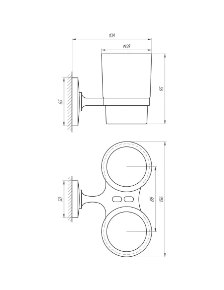 Склянка Perfect Sanitary Appliances RM 1801 (подвійний, світлий, фігурний) - 4 Склянка Perfect Sanitary Appliances RM 1801 (подвійний, світлий, фігурний) - 4