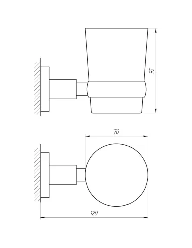 Стакан для ванной комнаты Perfect Sanitary Appliances SP 8121 одинарный, латунь - 2