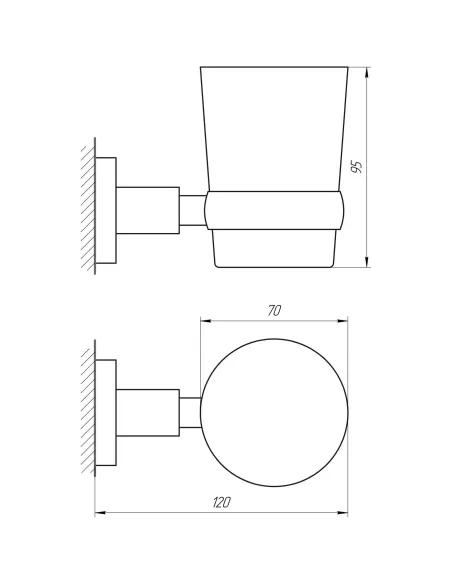 Стакан для ванной комнаты Perfect Sanitary Appliances SP 8121 одинарный, латунь - 2