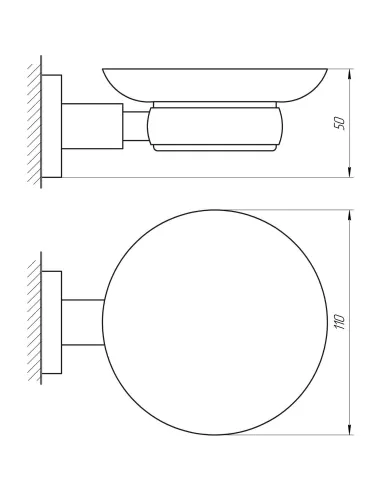 Мыльница Perfect Sanitary Appliances SP 8122 стекло, латунь - 2