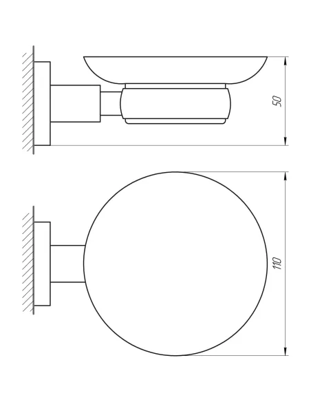 Мыльница Perfect Sanitary Appliances SP 8122 стекло, латунь - 2