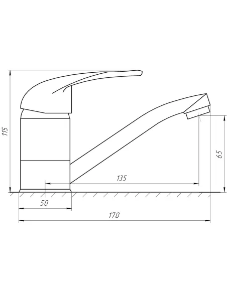 Змішувач для умивальника Ecomix Energo E-GEZ-203M (15 см, гайка) - 5