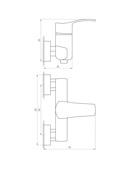 Смеситель для душа скрытого монтажа Globus Lux Queensland GLQU-0105 с душевым набором - 5