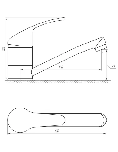 Смеситель для умывальнкиа Globus Lux Solly GLSO-0203М поворотный гусак 150 мм, на гайке - 4