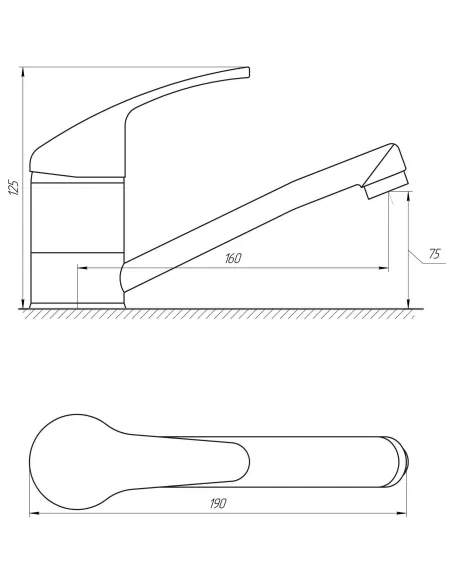 Смеситель для умывальнкиа Globus Lux Solly GLSO-0203М поворотный гусак 150 мм, на гайке - 4