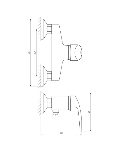 Змішувач для душу Globus Lux Caprice GLCA-0105N - 4