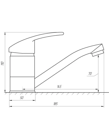 Смеситель для раковины в ванной Globus Lux Caprice GLCA-0203М поворотный гусак 150 мм - 5