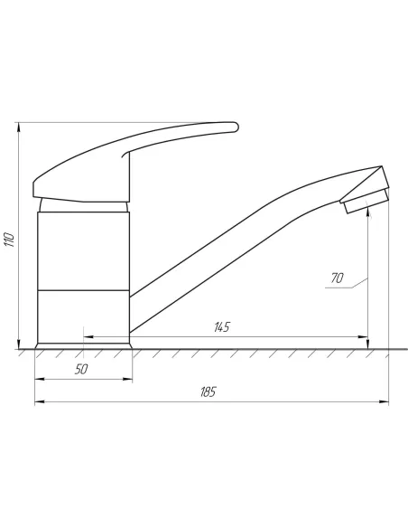 Смеситель для раковины в ванной Globus Lux Caprice GLCA-0203М поворотный гусак 150 мм - 5