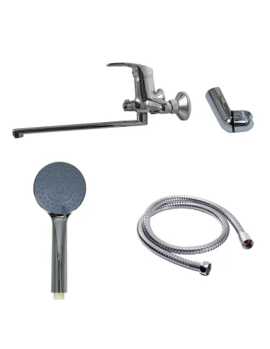 Смеситель для ванны с душем Globus Lux Caprice GLCA-0208 гусак 300мм, EURO - 4