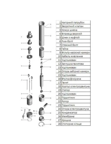 Шнековый насос для скважин Volks Pumpe 3QGD 1.5-70, 0.37 кВт - 6