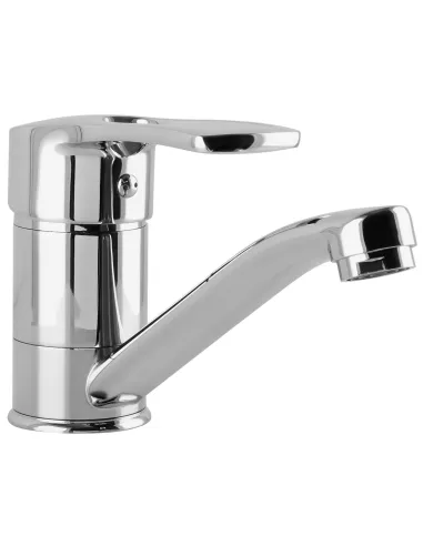 Змішувач для умивальниці Domino Sirius DSV-203М (поворотний, носик 15 см, хром, на гайці) - 2