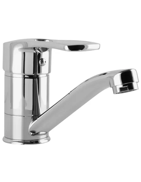 Змішувач для умивальниці Domino Sirius DSV-203М (поворотний, носик 15 см, хром, на гайці) - 2