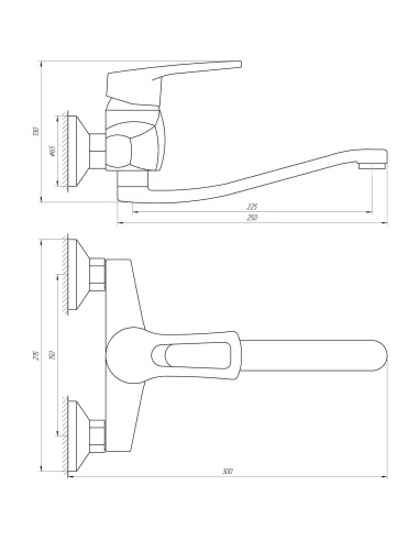 Змішувач для кухні Domino Sirius DSV-104 (зі стіни, хром) - 4