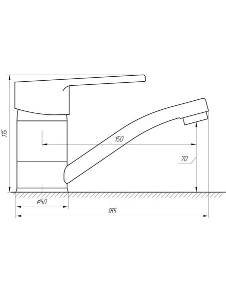 Смеситель для раковины в ванной Domino Blitz DBC-103М поворотный излив 150 мм, хром - 4