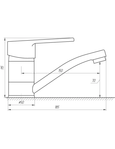 Смеситель для раковины в ванной Domino Blitz DBC-203М поворотный излив 150 мм, на гайке - 4