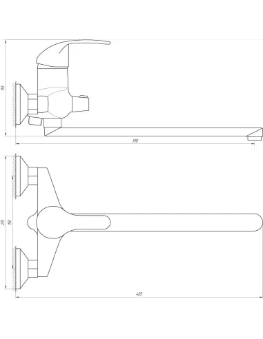 Смеситель для ванны с душем Domino DAC-208 хром - 4