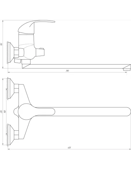 Смеситель для ванны с душем Domino DAC-208 хром - 4