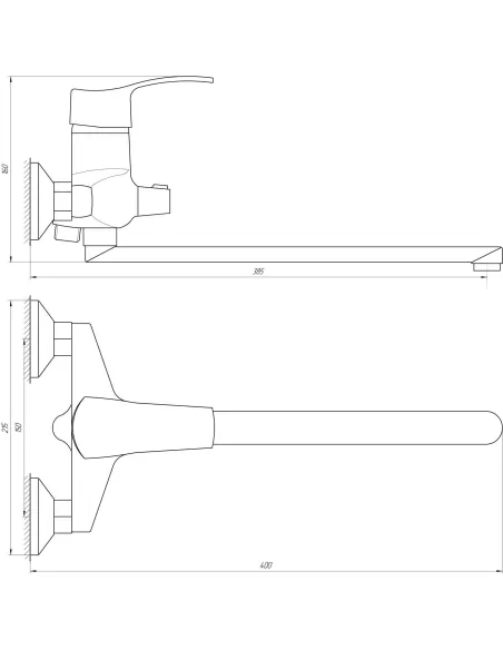 Змішувач для ванни Domino DQ-208 (довгий ніс, хром) - 5
