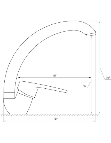 Змішувач для кухні Domino DSV-203S (бічний, хром, на гайці) - 4