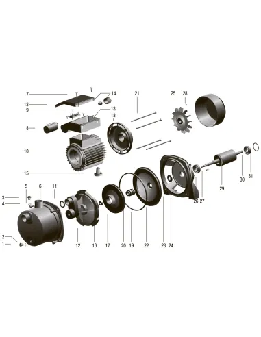 Відцентровий поверхневий насос Volks Pumpe JY1000 1.1 кВт, нержавіюча сталь - 7