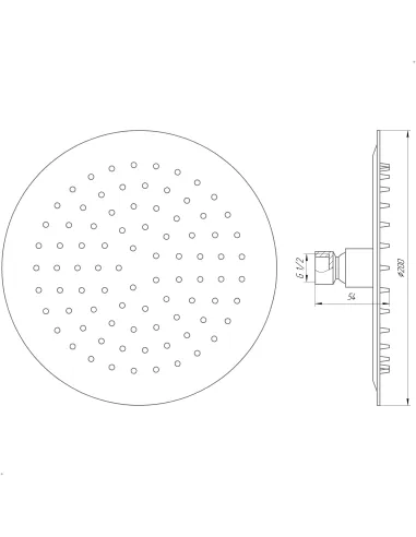 Лійка для душу Globus STS-0200 (тропік, 200 мм, нержавіюча сталь) - 6