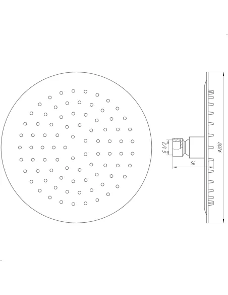 Лійка для душу Globus STS-0200 (тропік, 200 мм, нержавіюча сталь) - 6