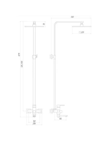 Душевая система Globus Lux DS0026 Style с душевым набором - 5