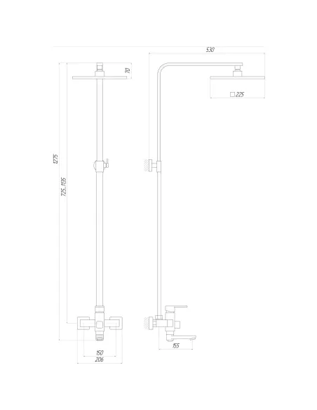 Душевая система Globus Lux DS0026 Style с душевым набором - 5