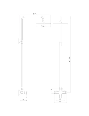 Душова система Globus Lux Queensland GLQU-0077 (комплект, з гусаком) - 5