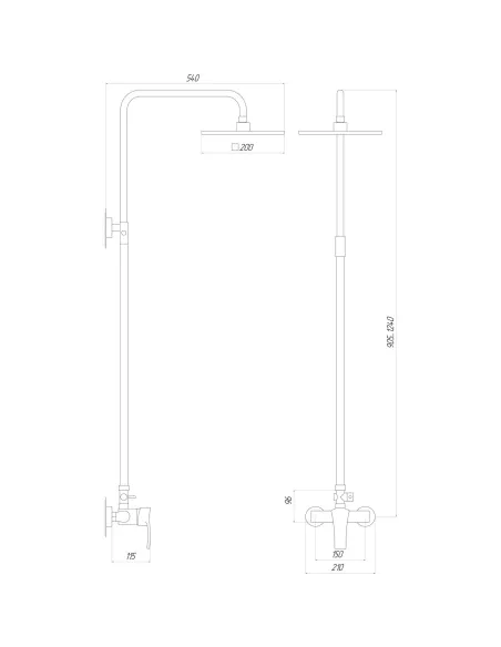 Душова система Globus Lux Queensland GLQU-0077 (комплект, з гусаком) - 5