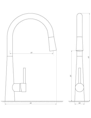 Змішувач для кухні Globus Lux Lazer GLLR-1033 (з витяжною лійкою) - 7