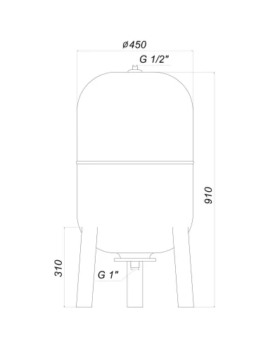 Гідроакумулятор вертикальний Zilmet Ultra-Pro 100 літрів - 6