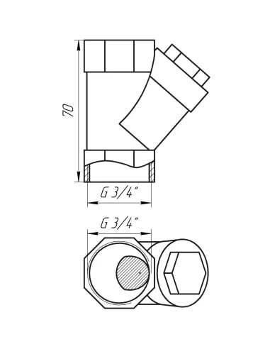 Фильтр грубой очистки угловой Solomon S 8010 Super 3/4 дюйма - 5