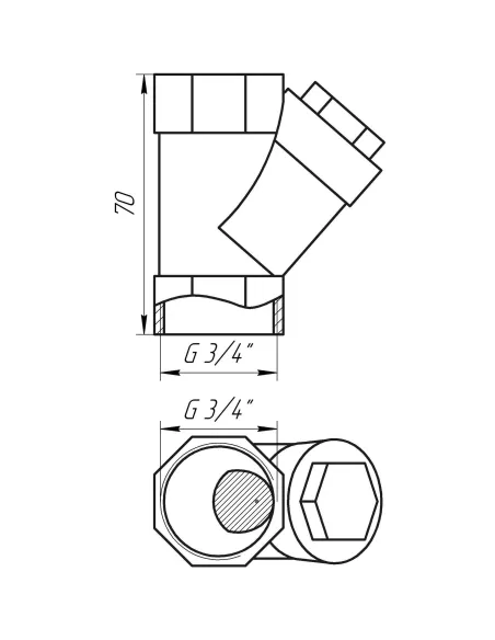Фильтр грубой очистки угловой Solomon S 8010 Super 3/4 дюйма - 5