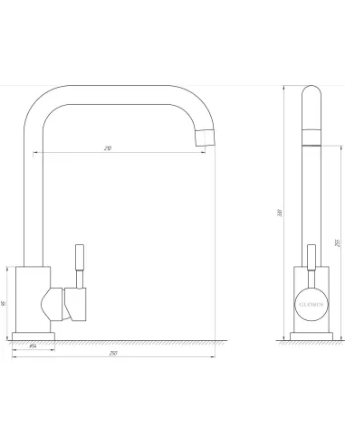 Смеситель для кухни из нержавеющей стали Globus Lux SUS-203L-304 - 4