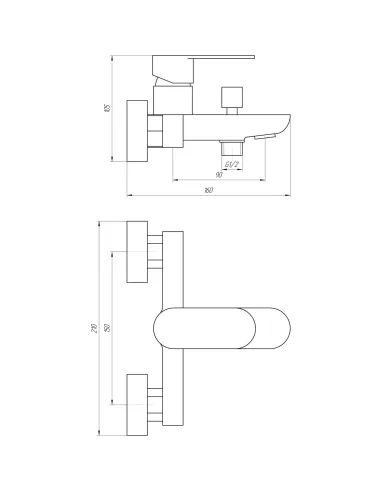 Смеситель для ванны Topaz Barts TB 07101-H36 c душевым комплектом - 5