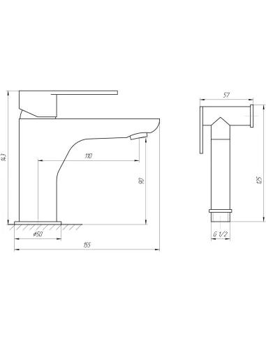 Змішувач для умивальника Topaz Barts TB 07204 (Стоп лійка) - 7