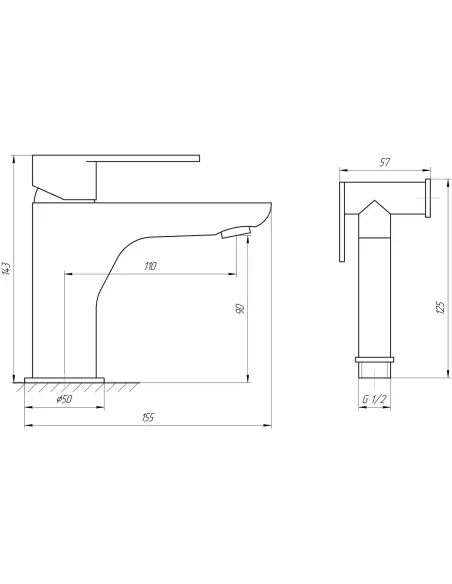 Змішувач для умивальника Topaz Barts TB 07204 (Стоп лійка) - 7