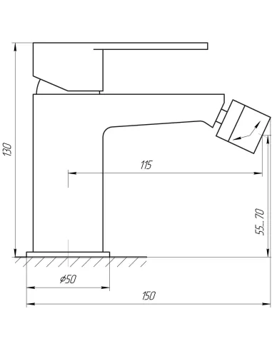 Змішувач для біде Topaz Barts TB 07601-H36 - 5