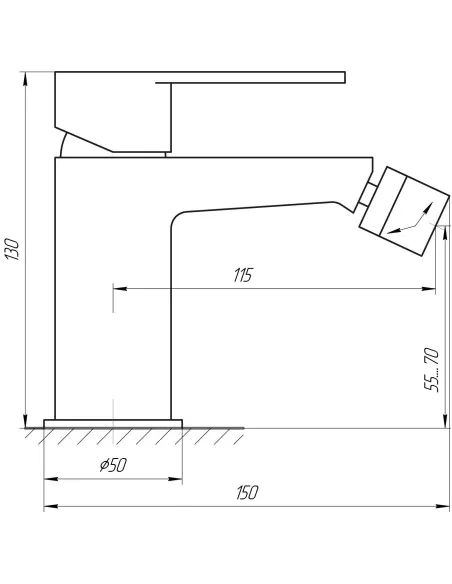 Змішувач для біде Topaz Barts TB 07601-H36 - 5