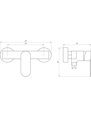 Змішувач для душу Topaz Barts TB 07705-H36 - 5