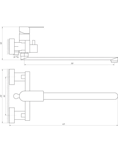 Смеситель для ванны с душем Topaz Sardinia TS 08116-H19 с душевым комплектом, хром - 5