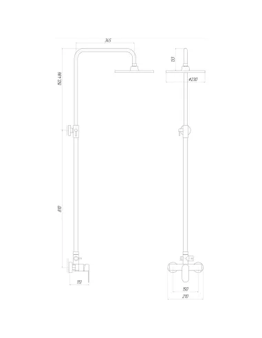 Душевая система без излива Topaz Barts TB 07702-H36 хром - 5