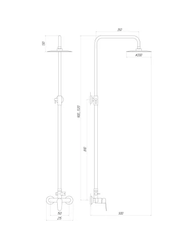 Душова система Topaz Zara TZ 13702 (Стоп лійка) - 5