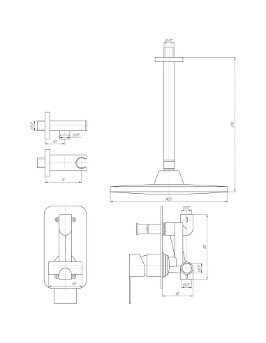 Смеситель для душа Topaz Sardinia TSG 08205-V-H20 с душевым набором - 6