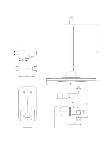 Смеситель для душа Topaz Sardinia TSG 08205-V-H20 с душевым набором - 6