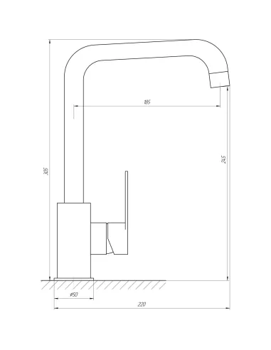 Змішувач для кухні Topaz Barts TB 07423 (Бічний) - 5