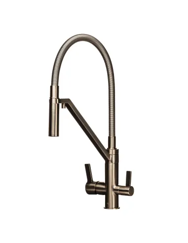 Смеситель для кухни с подключением к фильтру Topaz Sardinia TS 8812-H24-PVD-S гофрогусак - 3